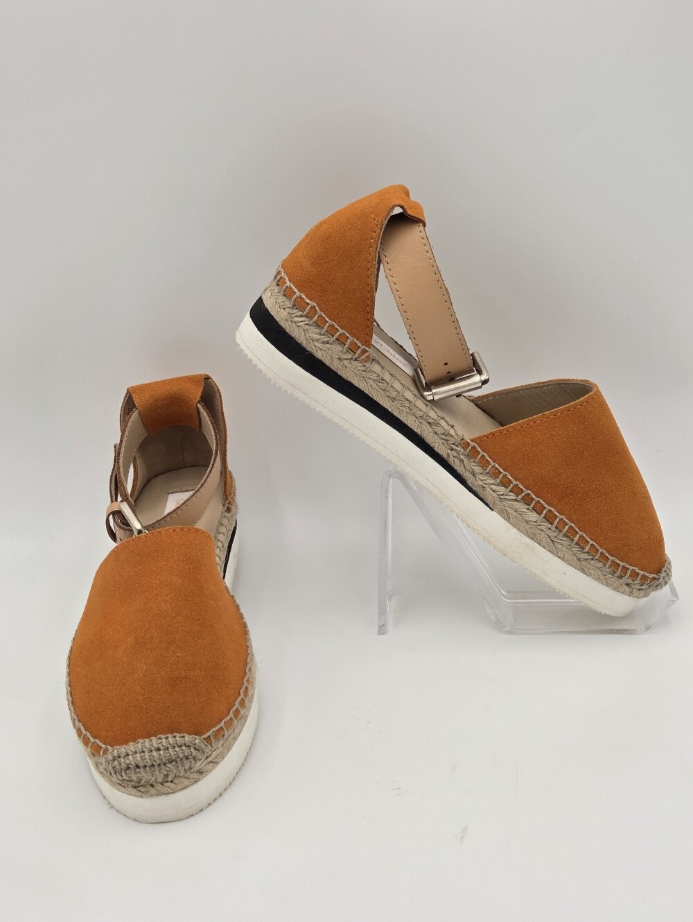 See by Chloé Glyn Suede Espadrille In Burnt Orange Sz 37